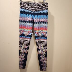 NUX Swan Bird Print Athletic leggings size S